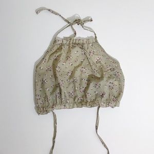 Light Green Flowery Crop Top